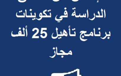 الإعلان عن انطلاق الدراسة في تكوينات برنامج تأهيل 25 ألف مجاز