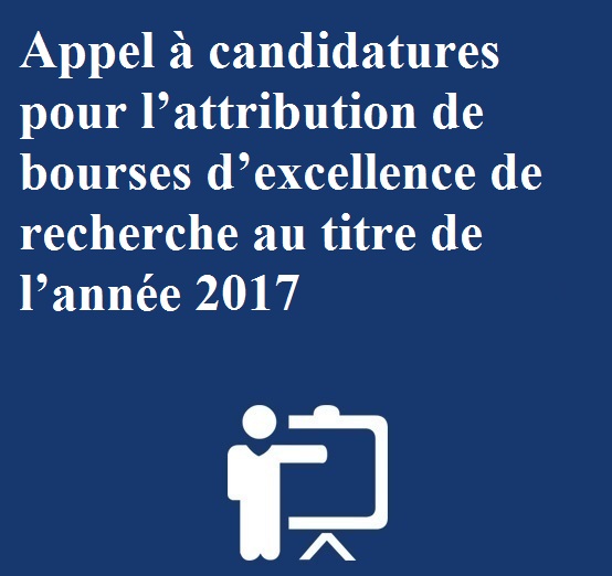 Appel à candidatures pour l’attribution de bourses d’excellence de recherche au titre de l’année 2017